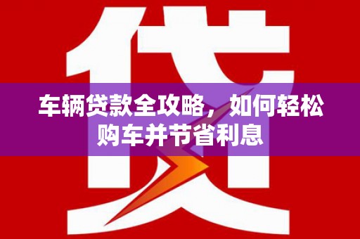福建车辆贷款全攻略，如何轻松购车并节省利息