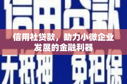 福建信用社贷款，助力小微企业发展的金融利器