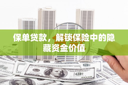 福建保单贷款，解锁保险中的隐藏资金价值
