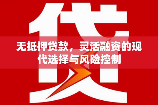 福建无抵押贷款，灵活融资的现代选择与风险控制