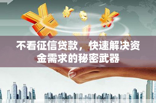 福建不看征信贷款，快速解决资金需求的秘密武器