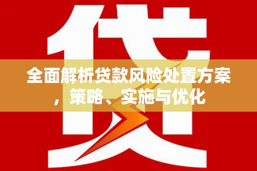 福建全面解析贷款风险处置方案，策略、实施与优化